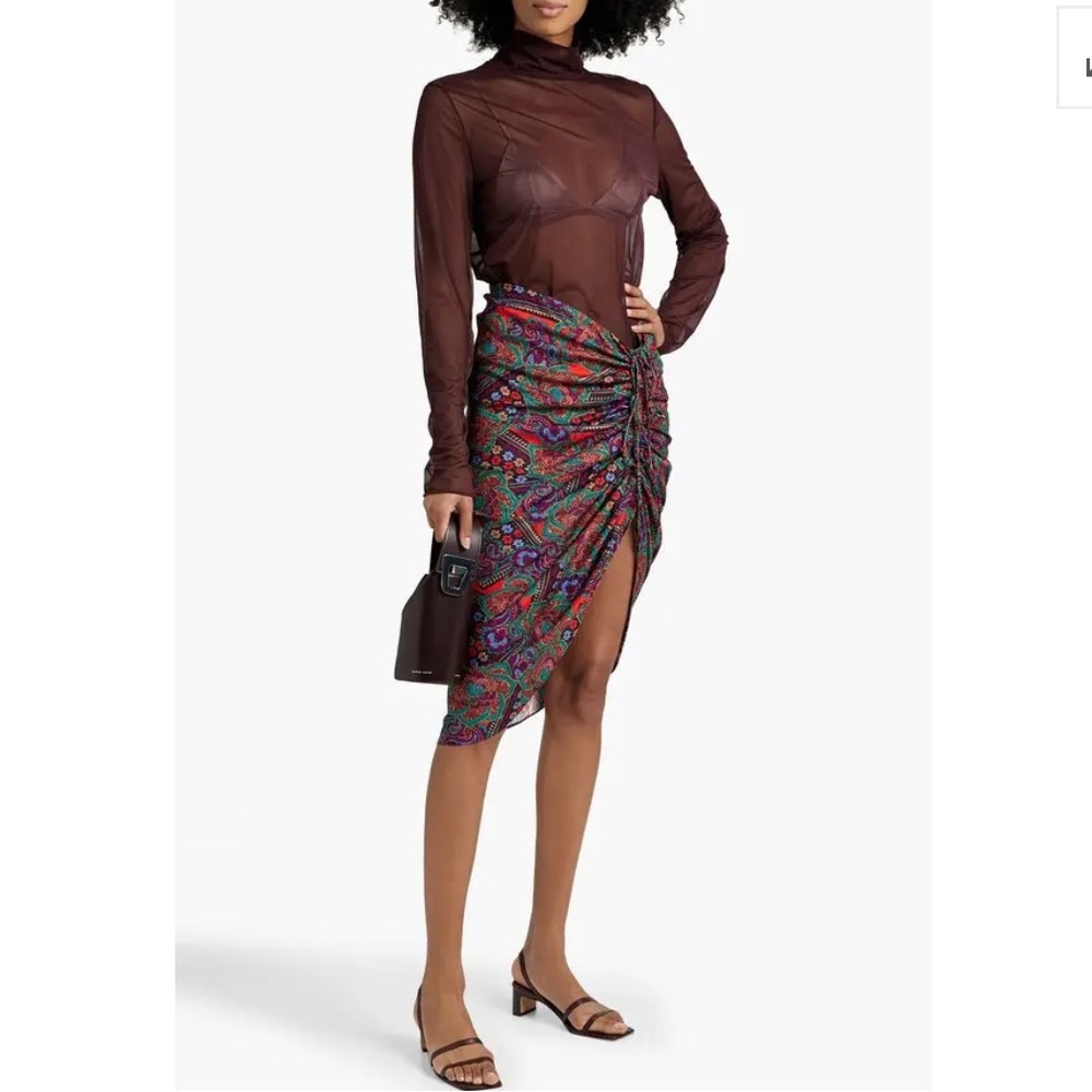 NWOT Veronica Beard Ari Paisley Midi silk blend Skirt, size US 2